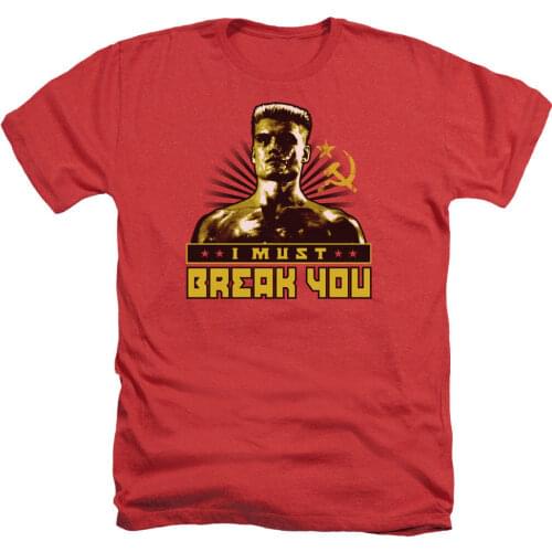 Ivan Drago I Must Break You Men Brand Clothing Tees Casual Print T-Shirt Short Sleeve Men T-Shirt