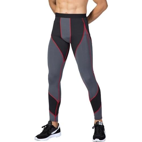 Men Running Tights Patchwork Sport Leggings Compression Underwear Quick-drying Pants Jogging Fitness Gym Trousers MMA