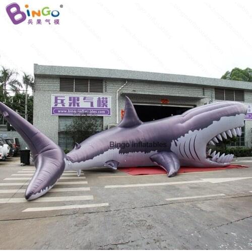 GREAT HANDMADE 12x8.8x5mh inflatable giant shark model custom made Ocean theme animal replica decoration