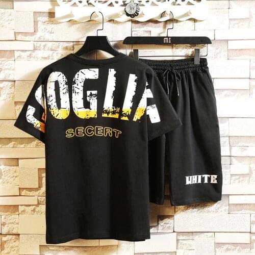 Wholesale Fashion Plus Size 5XL Letter Printed T-shirt And Short Sets Men Summer Two Pieces Sets