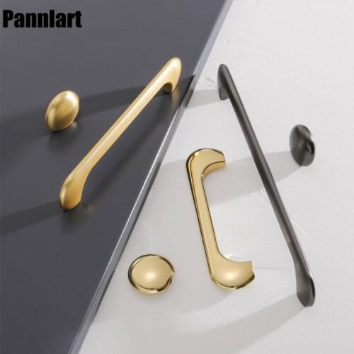 Pannlart 1 Pc Nordic Light Luxury Gold Cabinet Door Handles Zinc Alloy Drawer Knobs Door Pulls Home Decor Furniture Hardware