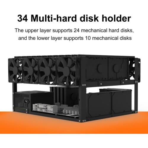 Fast Shipping 6/8/12/24/34 GPU Slots Multiple Hard Drive Rack Rig Frame Motherboard Disk Open Mining Rig Frame Case Durable