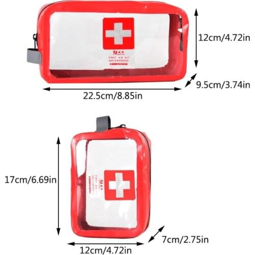 Portable Travel bag Outdoor Camping Survival Medical Bag Big Capacity PVC Transparent Empty First Aid Kit Emergency Medical Box