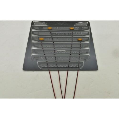 Stainless Steel Air Inlet Grille With Led Light For 1/14 Rc Truck Tamiya Scania R730 6X4 Tractor Trucks Option Part