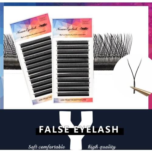 Ncsuraeyclash YY Shape Black Mink Softer Fake Eyelashes 12 Rows Two Tip C Curl 2 D Lash Extens Natural Wispy False Lashes