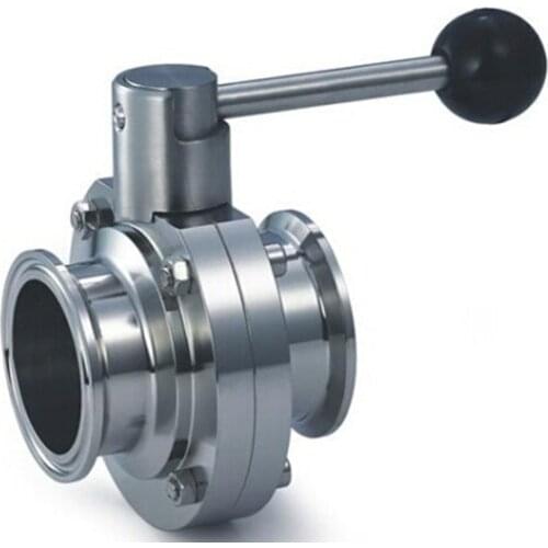 2" 51mm SS304 Stainless Steel Sanitary 2" Tri Clamp Butterfly Valve Homebrew Beer Dairy Product
