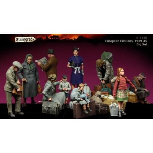 Stalingrad S-3140 European Civilians 1939-45 Big Set 1/35 Resin Model Kit
