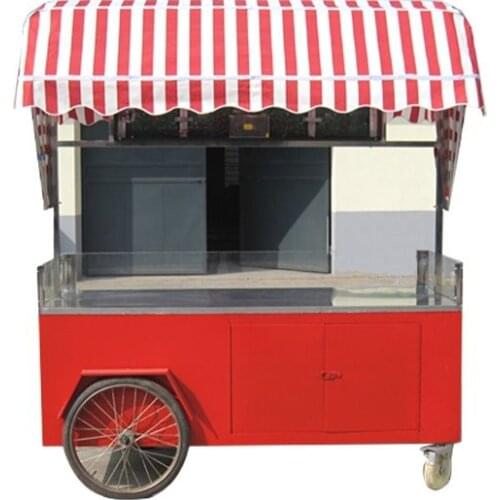 Hot dog trailer outdoor sale food cart with umbrella