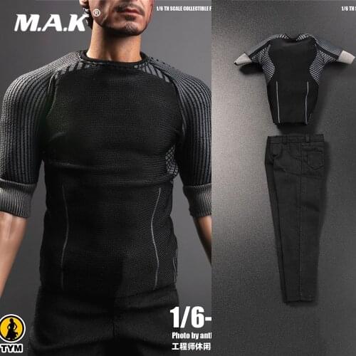 In Stock TYM064 1/6 Scale Male Figure Accessory Repairman Tony Suit Leisure Set Model for 12'' Action Figure Body