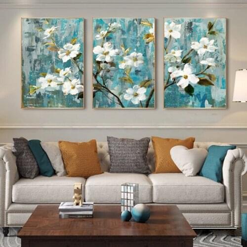Vintage Canvas Art Floral Pattern Mural Living Room Bedroom Decor Vintage Poster and Printmaking Canvas Wall Artist Living Image