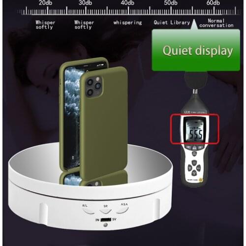 Turntable 3 Speeds Electric Rotating Display Stand Mirror Jewelry Holder Battery USB Power Swivel Bracket Smart Platform Velvet