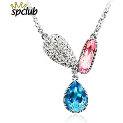 Women Accessories Crystals From Swarovski Waterdrop Necklaces & Pendants Boho Necklace High Quality Chain Necklaces Jewelry