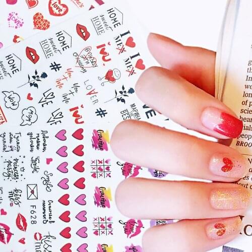 1 Sheet Newest 3D Nail Stickers design LOVE SERIES Nail Art Stickers Decal Template diy nail tool decorations