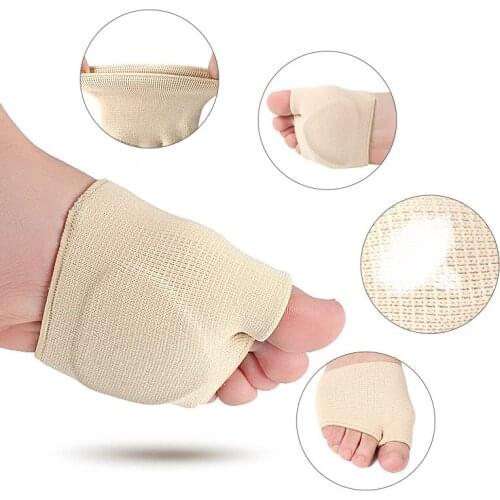 1 Pair Metatarsal Sleeve Pads Half Toe Bunion Sole Forefoot Gel Pads Cushion Half Sock Supports Prevent Calluses Blisters