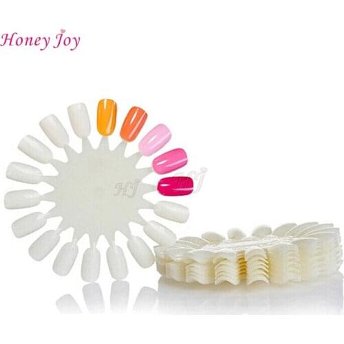 1pack False Nail Swatches Wheel For 18 Color Card Display Board Template Sunflower Shaped Nails Art Tools