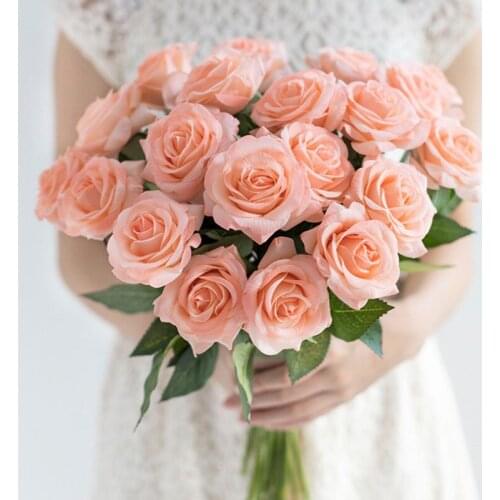 10pcs Artificial Flowers Head Silk Rose Flower For Wedding Home Supplies Decor Living Room Fake Flowers DIY Wreath Decoration