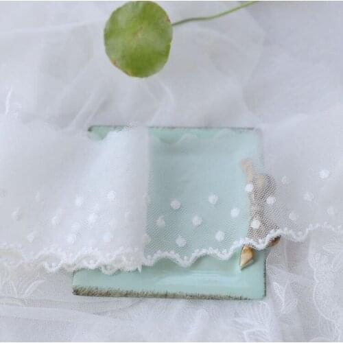 2 Meters/lot Diy Handmade Patchwork Milk White Embroidered 6.5cm Wide Lace Ribbon White Color Lace Trim Lace