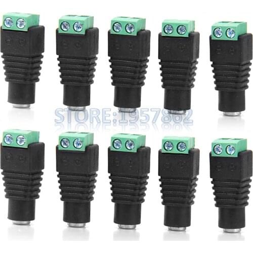5.5*2.1MM DC Power Female Wire Connector for CCTV Camera Set of 10