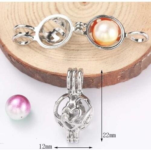 5pcs Creative Pearl Cages Pendant Jewelry Making Bead Cage Necklace Aromatic Perfume Diffuser Box Oyster Pearl Gift