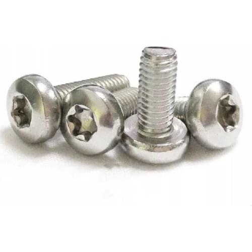 50pcs/lot M3 M4 M5 M6 GB2672 ISO14583 Stainless steel pan head torx screw six-lobe machine screws