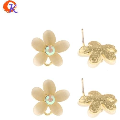 Cordial Design 50Pcs 15*15MM Earrings Stud/Jewelry Accessories/DIY Making/Flower Shape/Resin Effect/Hand Made/Earring Findings
