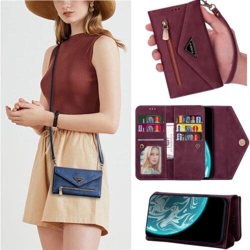 A10 A20 A30 A40 A50 A70 A20S A70S A30S Case Crossbody Leather Zipper Wallet Cover for Samsung A51 A71 5G A21 A41 A20E A70E A21S