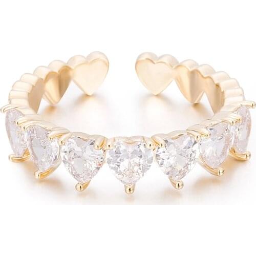 Gold Silvery Heart Ring For Women Female Cute Finger Rings Romantic Wedding Gift For Wife Fashion Zircon CZ Stone Jewelry 2021