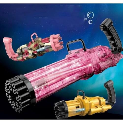 Kids Gatling Bubble Gun Toys Summer Automatic Soap Water Bubble Machine for Children Toddlers Outdoor Wedding Toy for Children