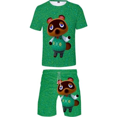 3D Print Animal Crossing T shirt and Beach shorts Set Summer Breathable Mens Sets animal crossing boy/girls two piece Tracksuit