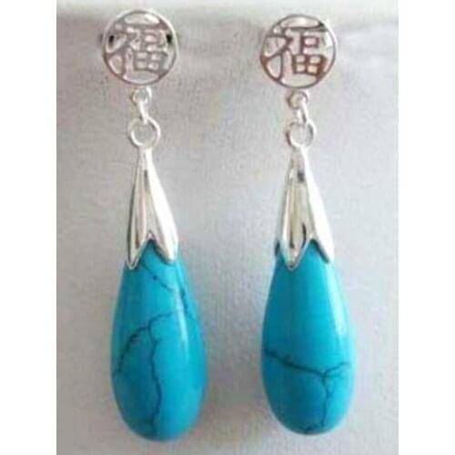 Hot Sell 6 colors! fine green/purple/blue /black natural bless earrings