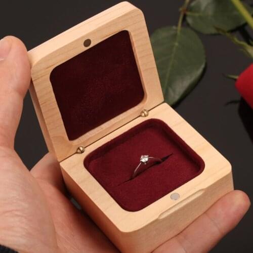 Personalised luxury wood ring box gift, engagement proposal will you marry me wooden box Jewelry box