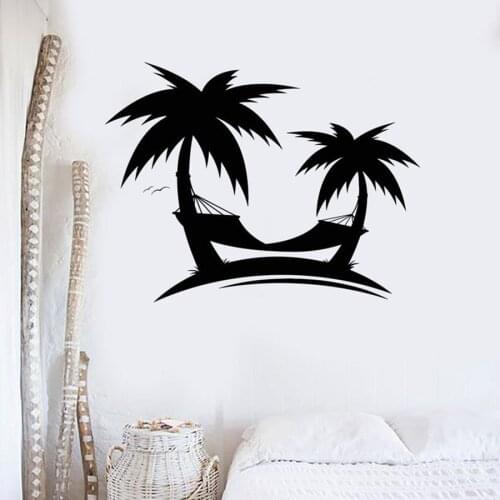 Palms Beaches Wall Decal Art Mural Vacation Travel Ocean Style House Interior Decoration Vinyl Wall Sticker Self Sticking S697