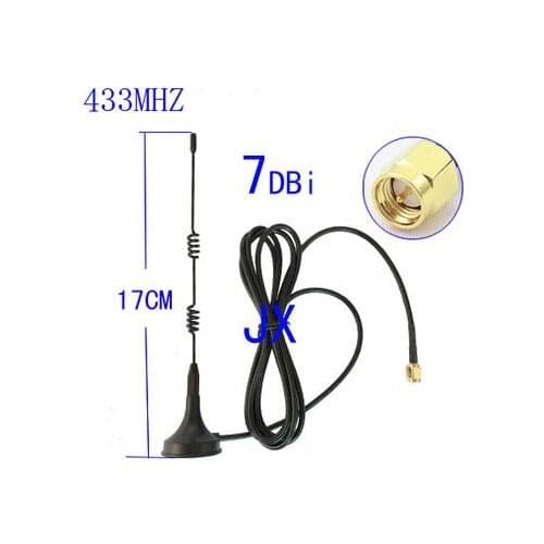 433MHz high gain 7dBi magnet whip antenna 433M Wireless RF Data Transceiver Module SMA male antenna