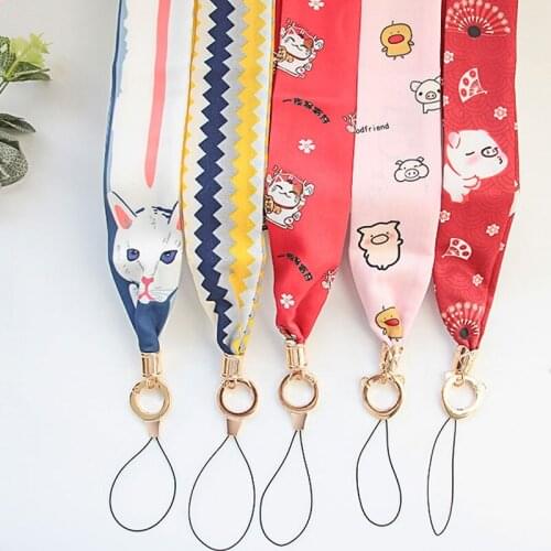 Mobile Phone Lanyard Personalized Creative Silk scarf Rope Suitable For Apple Huawei Xiaomi New Universal Hanging Neck Rope 45CM