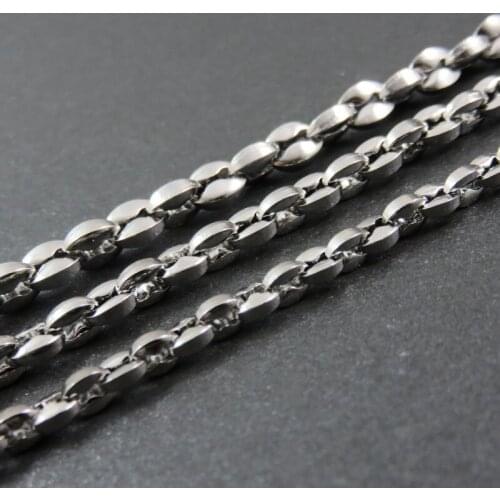 Customizes 3.5/4.2/5mm Wide Mens Chain 316L Stainless Steel Chain Necklace Fashion Jewelry Christmas Gift