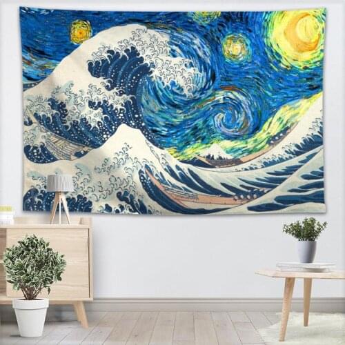 Great Wave Of Kanagawa Wall Tapestry 3D Printing Yoga/Office/Sofa Tapestry Bedspread For Kids Room College Dorm Decoration