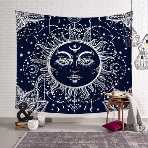 Sun Wall Tapestry Sun Pattern Home Decorative Tapete Bedroom Blanket Art Wall Tapestry Hippie Wall Carpet Psychedelic Tapestry