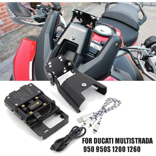 New Motorcycle Mobile Phone Stand Holder GPS Plate Bracket For Ducati Multistrada 950 S from 2017 1260 from2018 Enduro from 2016