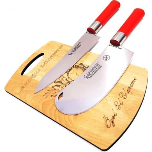 Knife Chef Knife Atasan Red Caft Pita Pastry Onion Pizza Cutter Meat Kitchen Chef Knife Set Row Armor
