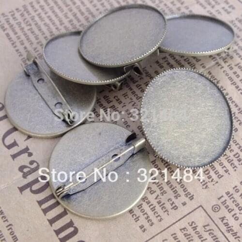 Wholesale 200piece Antique bronze 20mm brooch safety pin jewelry blanks