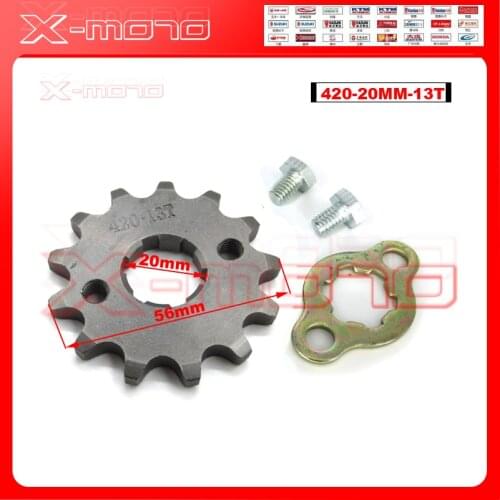 420 13 T Tooth 20mm ID Front Engine Sprocket for 50cc 70cc 90cc 110cc Kazuma ATV Quad Go Kart Dirt Pit Bike Scooter Motorcycle