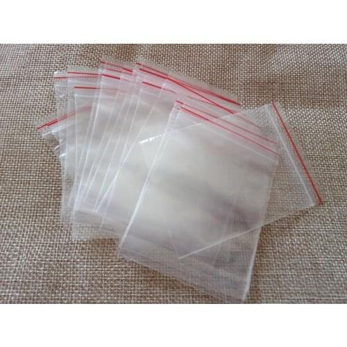 100pcs Mini Jewelry Ziplock Zip Zipped Lock Reclosable Plastic Poly Clear Storage Bags Thickness 0.08mm