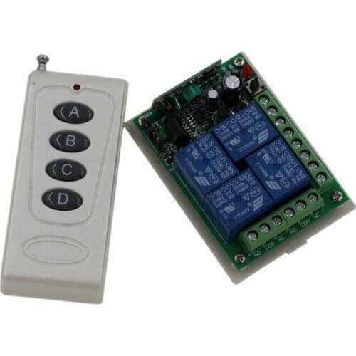 Wireless Switch 12V Remote Control,New Arrival 4CH 315/433mhz Transmitter Receiver 150m High Sensitivity SKU: 5018