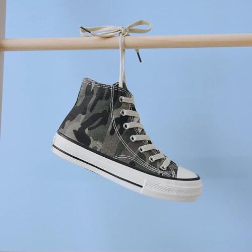 Spring New High-Up Womens Canvas Shoes Camouflage High Quality Female Casual Shoes Uzzang Board Tide Women Flat Shoes