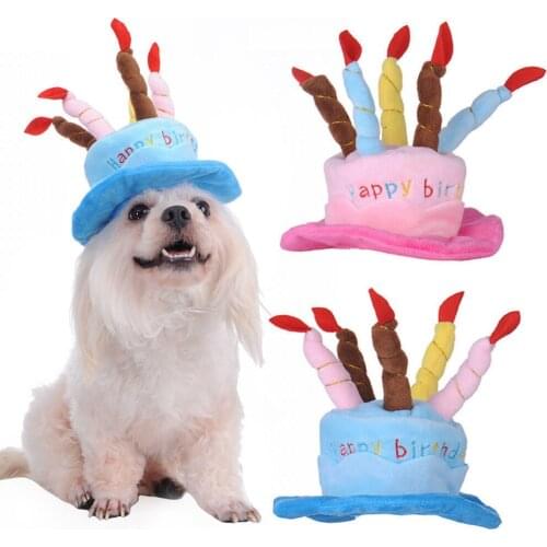 Happy Birthday Pet Dog Cat Puppy Kitten Cap Hat Poodle Headdress Headwear