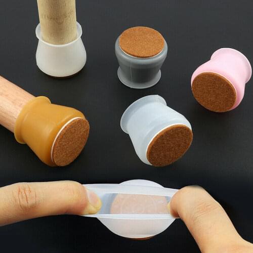 Silicone Felt Table Chair Foot Protector Round Furniture Chair Leg Caps Non-slip Floor Cover Foot Pad for 3cm to 4.5cm Feet #30