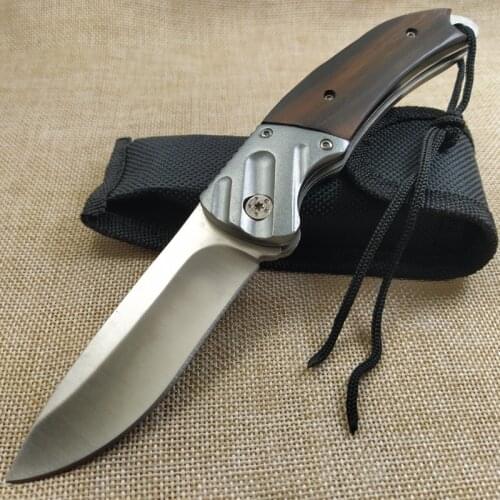 Damascus Steel 58HRC Folding Knife Pipe Cutter Pocket Knives 8CR15Mov Blade Wood Handle Camping Hunting Survival Outdoor Knifes