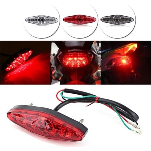 Universal 12V Motorcycle Accessories ATV Light Refitted Running Electric Scooter Tail Light 15 LED License Plate Warning Light