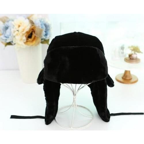 Women Genuine Rabbit Fur Hat Russian LeiFeng Fur Cap Winter Warm Proof Trapper Hat Sport Outdoor Ear Flaps Bomber Caps For Men