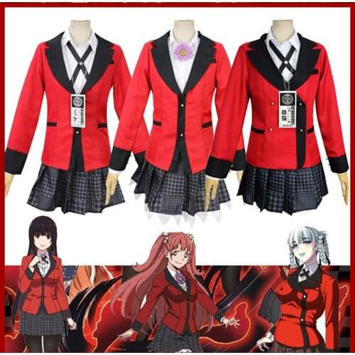 Halloween Kakegurui Jabami Yumeko Yomoduki Runa Cosplay Costume for Women Coat Wig Shoes Halloween Costume for Women carnival